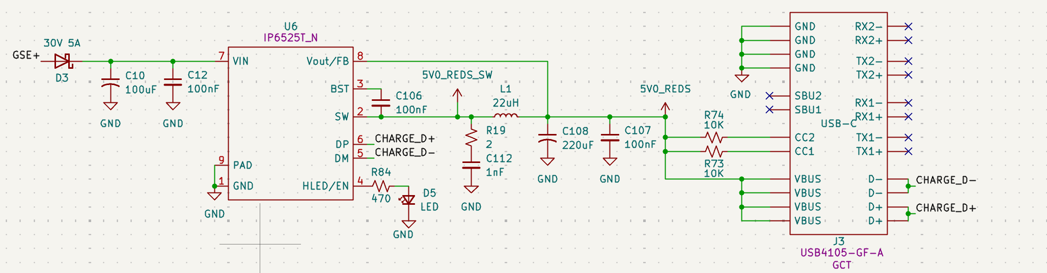Schematic Snippet: 5V 3A Insta360