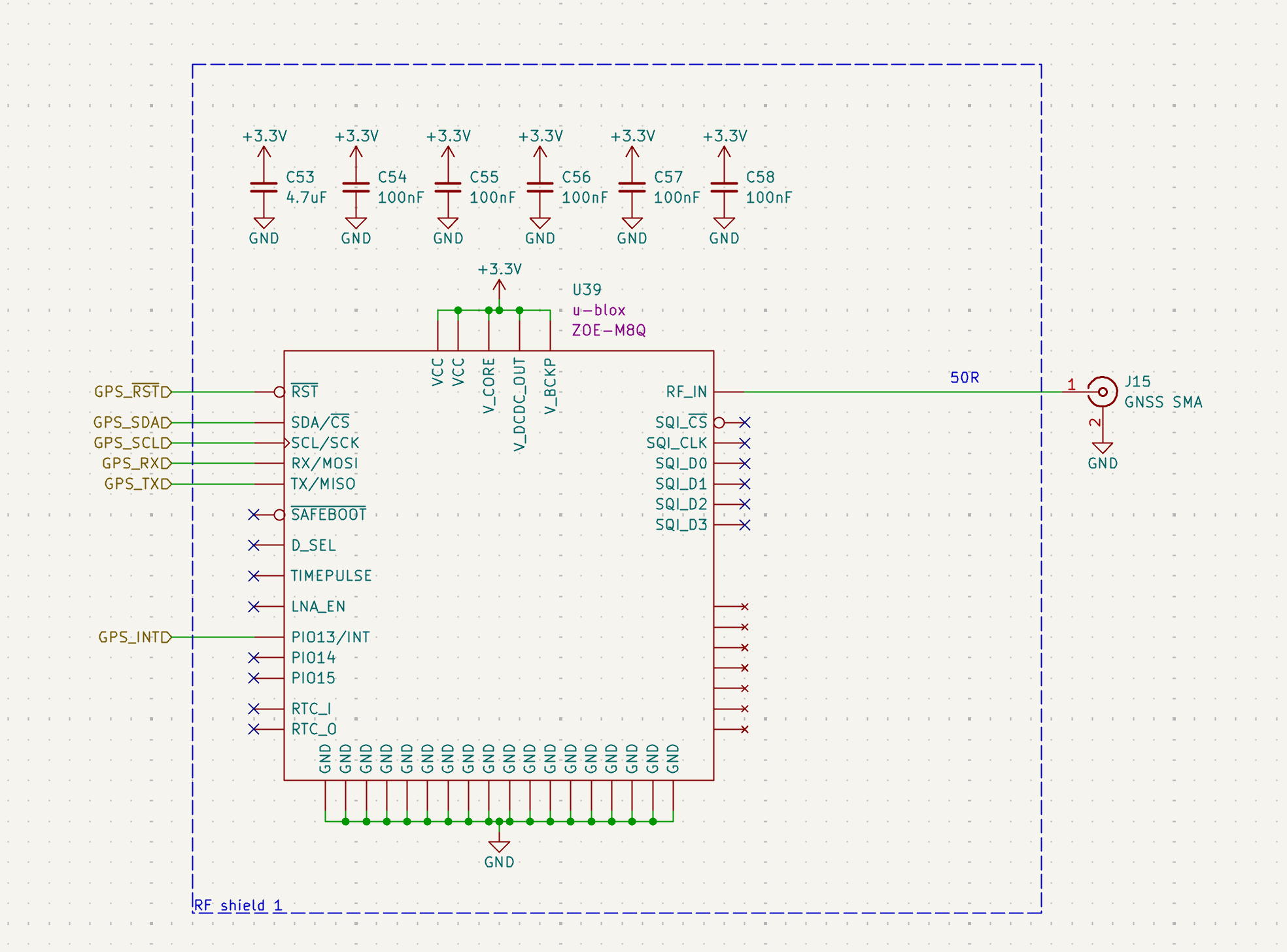 Schematic Snippet: GPS/GNSS Module